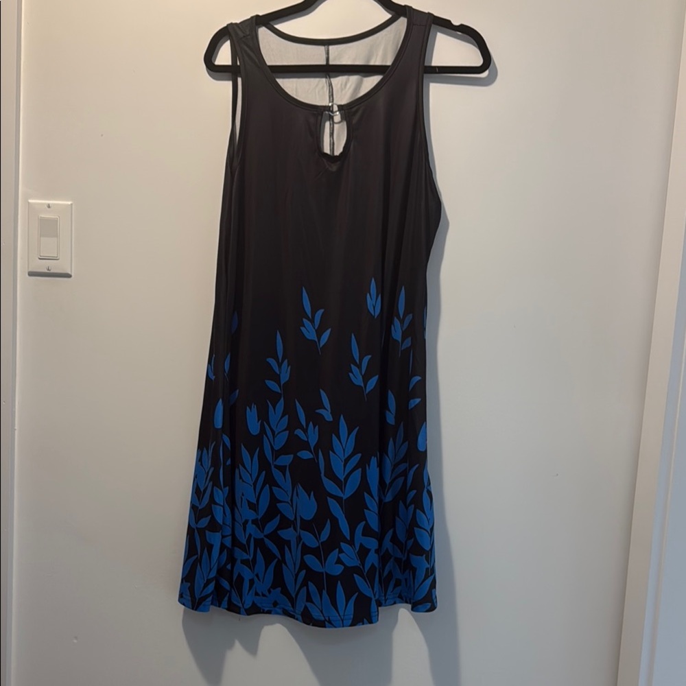 SHEIN Black and Blue Midi Dress